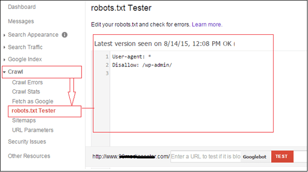 create robots.txt file by using Google webmaster tools