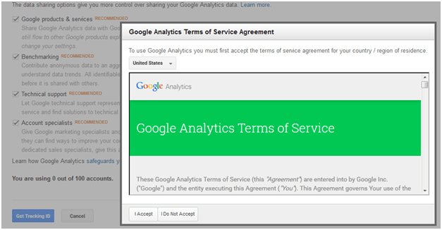 google analytics account term and condition