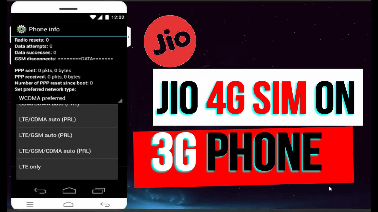 Use Jio 4g Sim in 3g phone,jio sim in 3g device