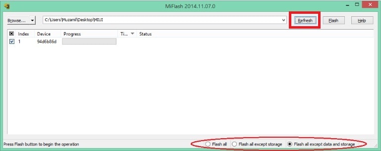 how to use MI flash tool to flash MIUI fastboot ROM