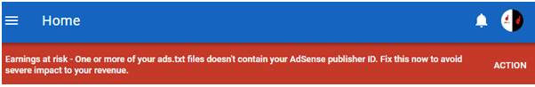 ads.txt file missing warning