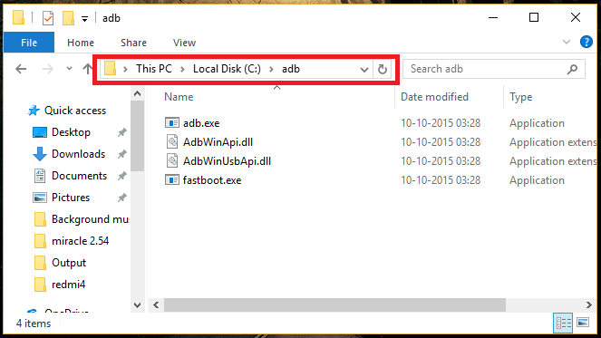 minimal adb and fastboot folder location