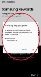 Samsung pay issue on galaxy s9