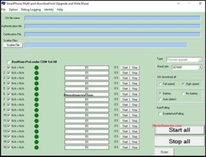 sp multiport download tool interface