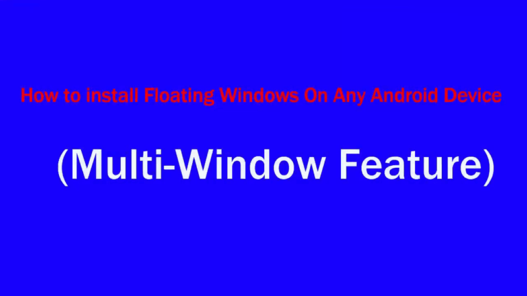 Install Floating Window On Android