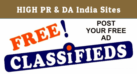 Free Classified Submission Sites list In India With High PR