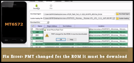PMT changed for the ROM it must be download