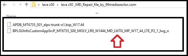 lava z50 IMEI repair file download