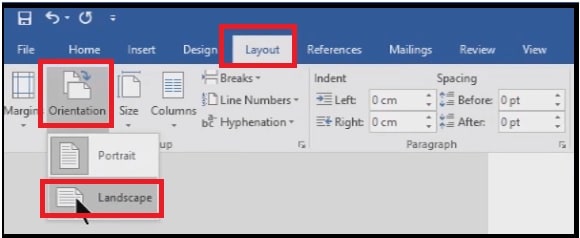 ms word layout