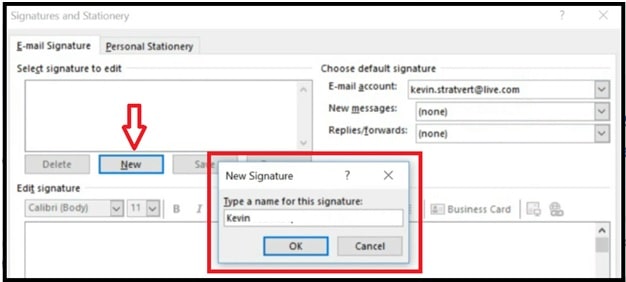 new signature outlook