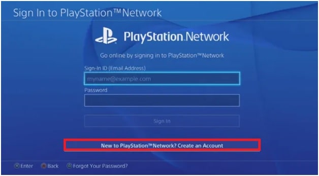 Sign up for PlayStation Network
