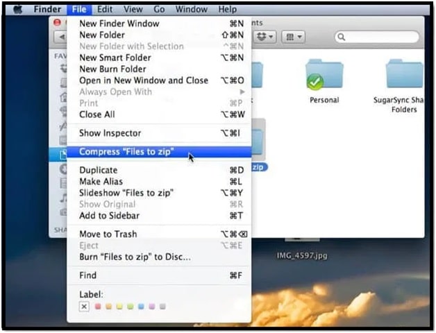 Create Zip File on Mac