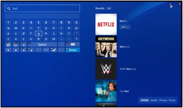 download netflix on PS4 console