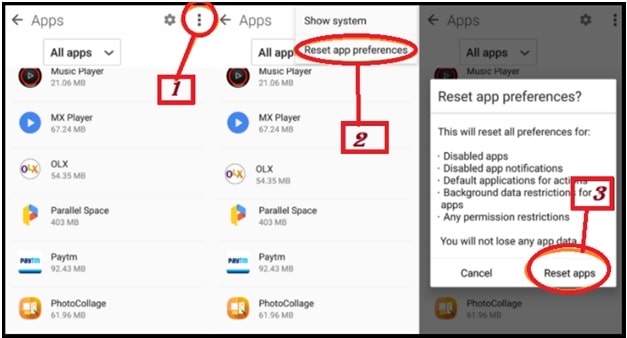 Reset Application in Android device