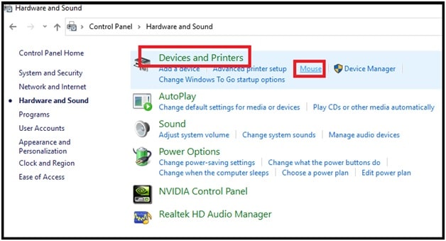 devices and printers