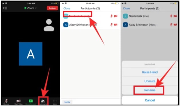 How to change your name during Zoom meeting Phone