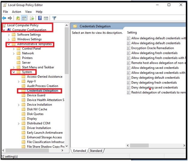 RDP Not Saving Credentials Using Group Policy editor