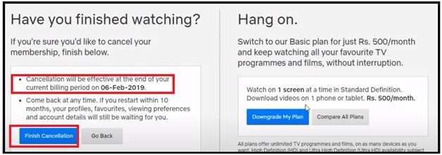 stop auto payment in netflix android