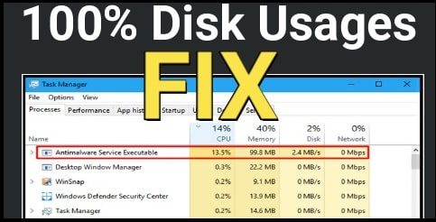 antimalware service executable high disk usage
