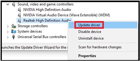update sound driver