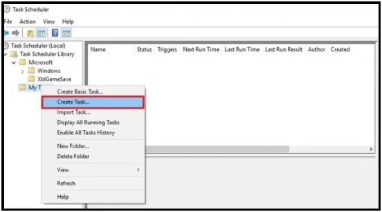 create task in Task Scheduler Library