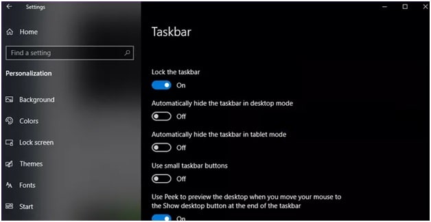 enable Automatically hide the taskbar in desktop mode