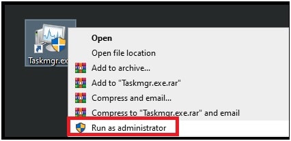 launch task manager as admin