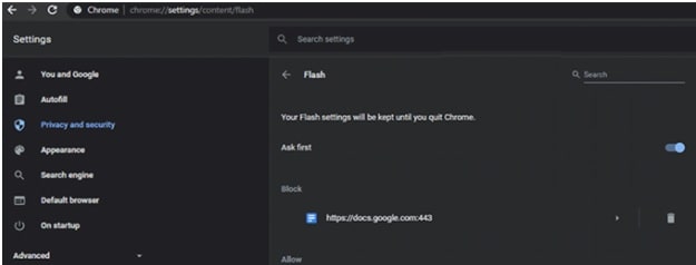 Unblock Adobe Flash Player Chrome Browser
