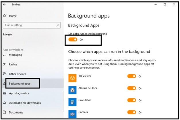 enable background apps