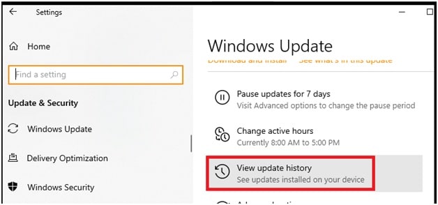 windows update history