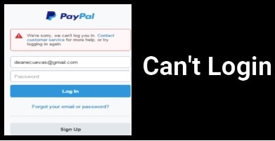 Unable To Login In PayPal Account