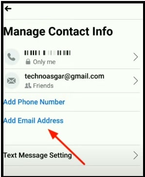 add email on facebook
