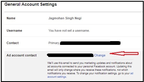 change primary address in Facebook