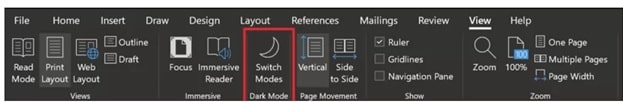 ms office switch mode