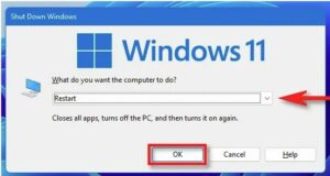 Restart windows 11 pc using shortcut key