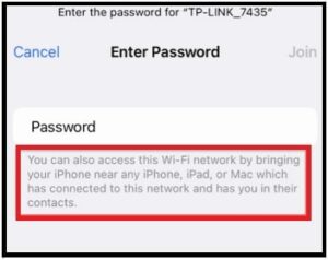 share wifi pasword from one iphone to another iphone